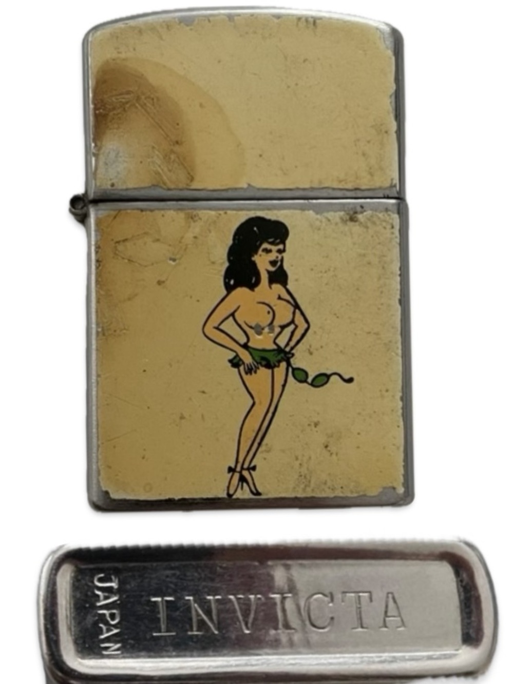 Vintage Invicta Canada Centennial 1867-1967 Made In Japan 🚀 Unique pin-up girl